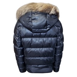 Дамско яке с естествен пух, City Angels Jeans, Черно, 6851
